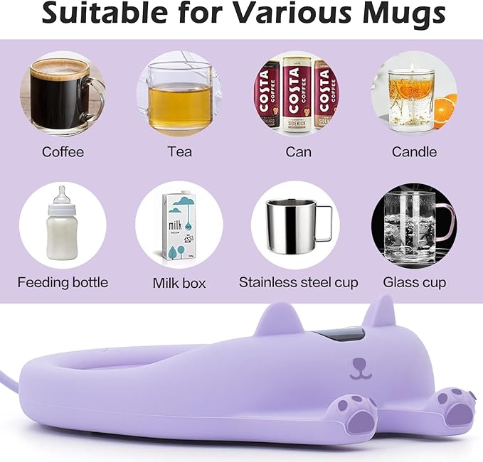 PUSEE Mug Warmer,Coffee Warmer for Desk Candle Warmer Auto Shut Off,Coffee Cup Warmer with 3 Temp Settings,Electric Beverage Warmer Plate for Coffee,Tea,Water Milk and Cocoa(Not Include Cup) - Bloomnest