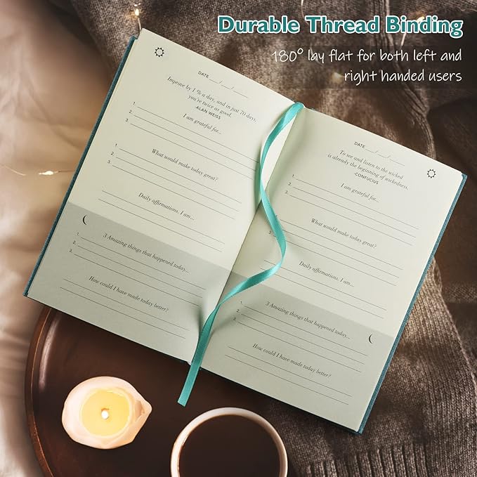 The Gratitude Journal, manifestation journal, Daily Journal with Prompts for Affirmation, Happiness, Mindfulness, Positivity, Wellness, Undated Journal for Women & Men(8.5 * 5.5 inches)