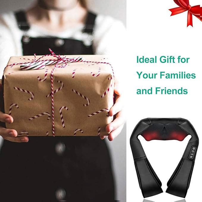 Medcursor Neck Massager, Portable Electric Neck and Back Massager with Heat, Deep Tissue 3D Kneading Pillow for Muscle Pain Relief, Ideal Father’s Day Gift, Not Cordless - Bloomnest