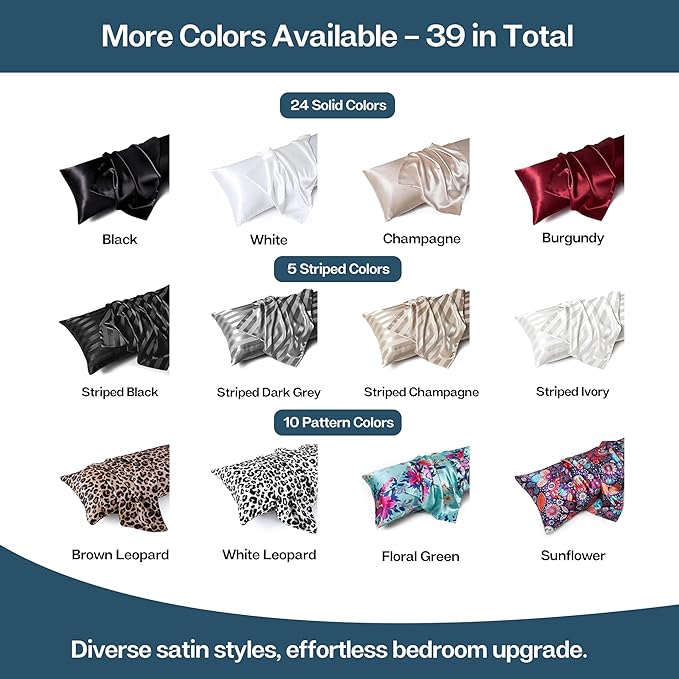 MR&HM Satin Body Pillow Cover, Soft and Breathable Body Pillow Case with Envelope Closure, Cooling and Silky Long Pillowcase for Hair and Skin,Grey (20x54, Teal) - Bloomnest