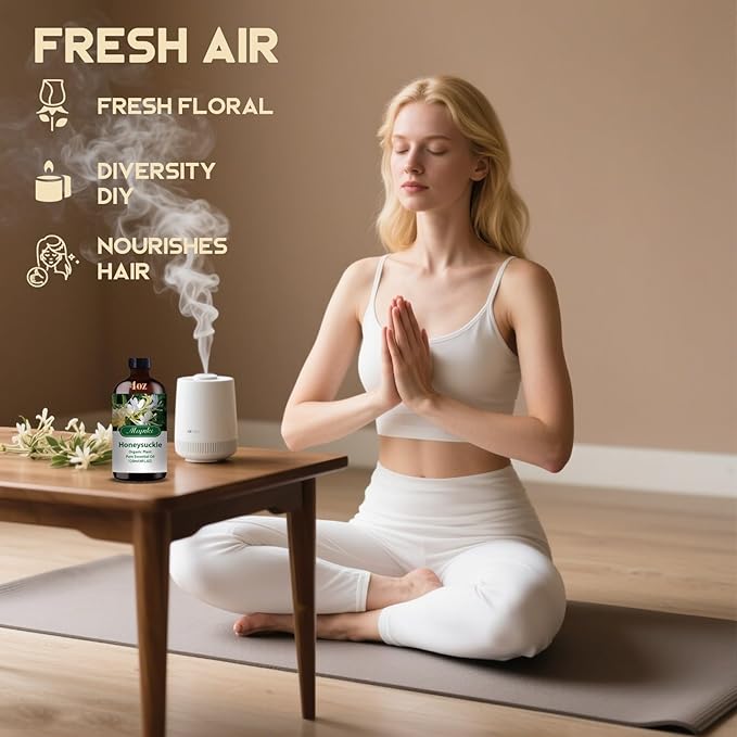 Honeysuckle Fragrance Oil-Honeysuckle Essential Oil 4.33oz (130ml)-100% Pure Natural Scent for Diffusers, Candles, Soap Making & Aromatherapy-Relaxing Home & Gift Essential Oil for Bath, Massage - Bloomnest