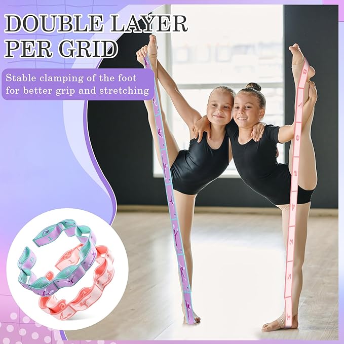 Stretch Strap for Kids Elastic Gymnastics Stretching Ballet Dance Band with 8 Loops Adjustable Exercise Training Resistance Strap for Children Stuff Pilates Latin Yoga Equipment - Bloomnest