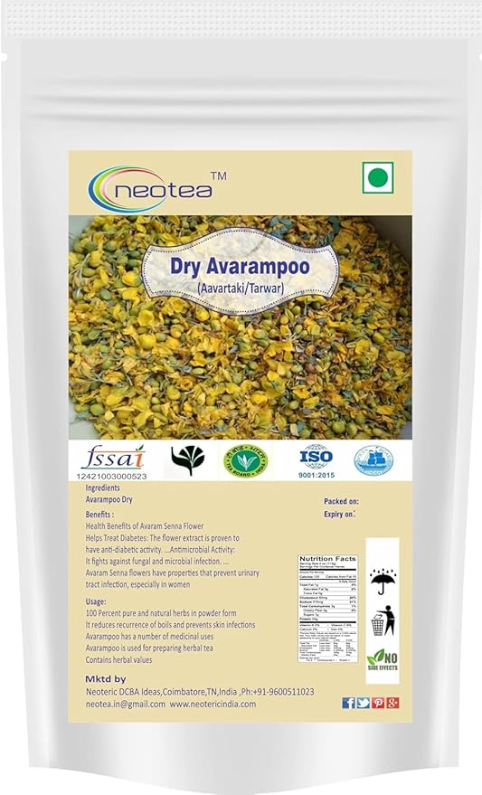 Neotea Dry Avarampoo | Tanner's Cassia | Senna Auriculata | 100% Natural & Sun-Dried Herbal Flower | Supports Glowing Skin & Overall Wellness | Ideal for Tea & Skin Care Remedies (300 GM) - Bloomnest
