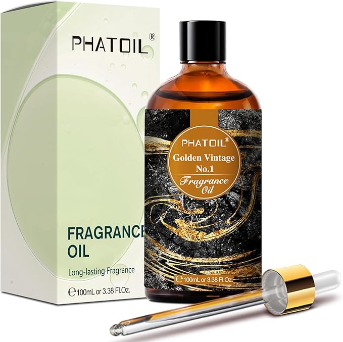 PHATOIL Golden Vintage No.1 Fragrance Oils for Aromatherapy, 3.38FL.OZ Diffuser Oils for Home, Perfect for Aromatherapy, Humidifiers, Yoga, DIY Candle and Soap Making - 100ml - Bloomnest