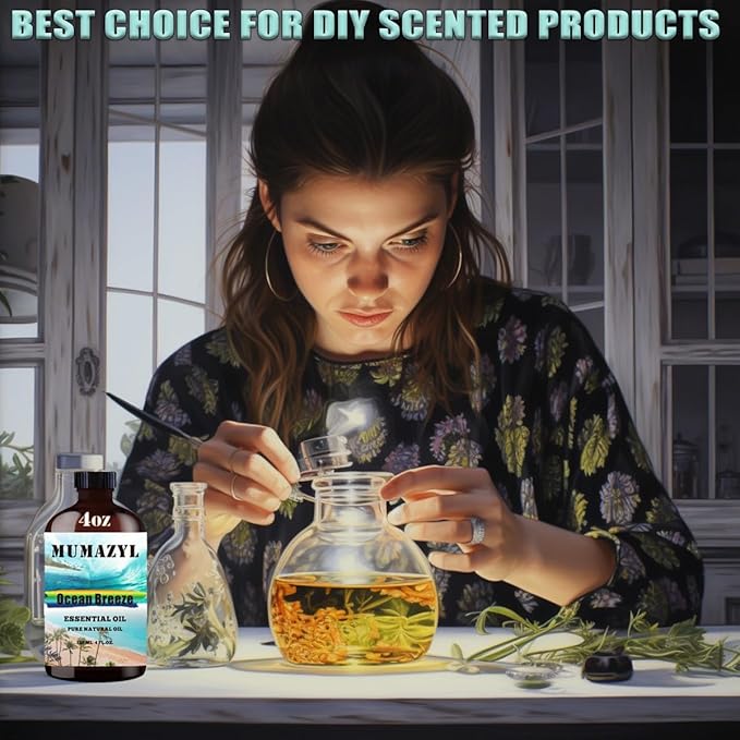 Ocean Breeze Essential Oil, Ocean Breeze Oil 4 Fl Oz 120ML for Diffuser Humidifier Yoga Cleaning DIY Candle Soap Making Fragrance Oils - Bloomnest