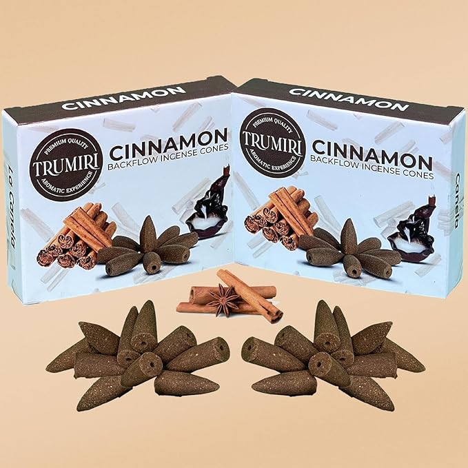 Cinnamon Backflow Incense Cones - Dual Pack of 10 Cones - Waterfall Incense