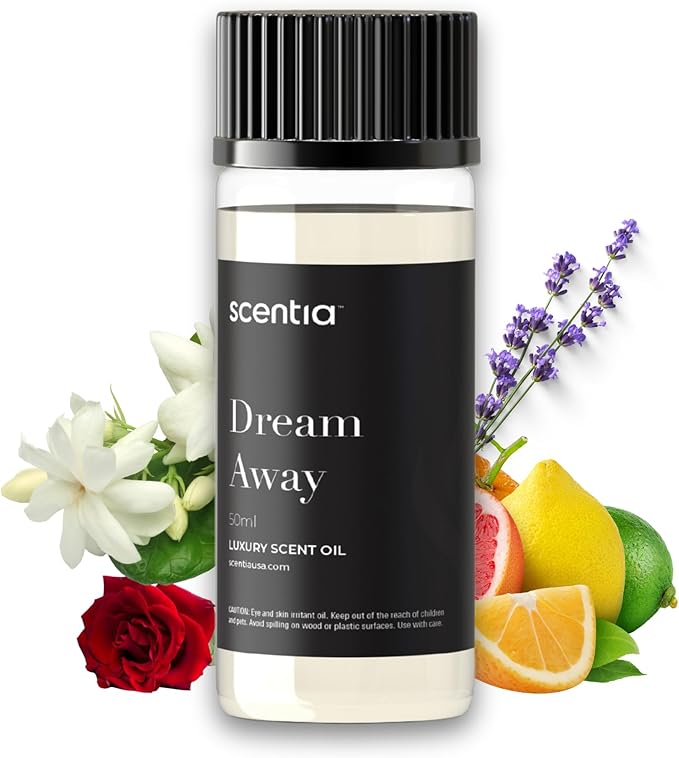 Scentia Fragrance Oil Blend, Inspired by Iconic Perfume,Home Luxury Scents, Essential Oil Blend for Aromatherapy Diﬀusers, Humidifiers & Candle Making -Dream Away- 50ml, 1.69 Fl Oz, Mothers Day Gift Scentia