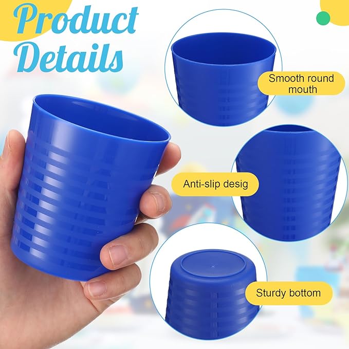 Eccliy 36pcs Kids Cups 8 oz Unbreakable Plastic Stackable Juice Reusable Tumblers Bulk Plastic Drinking Cups for Toddlers Baby Kids, Dishwasher Safe, 6 Colors(Classic color) - Bloomnest
