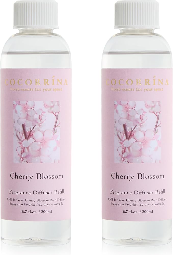 COCORRÍNA Refill - Cherry Blossom 2 Pack Reed Diffuser Oil Refill for Home,Bathroom - Bloomnest