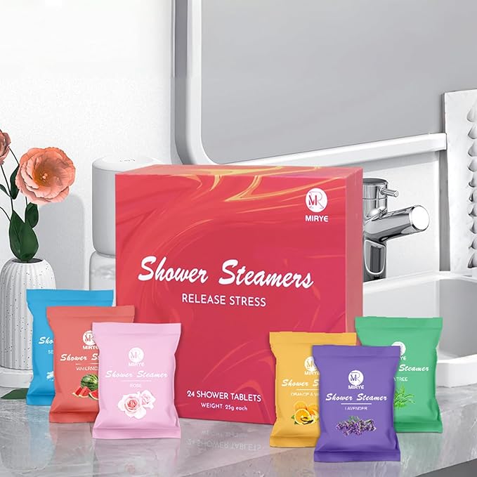 Shower Steamers Aromatherapy Birthday Gifts for Women Men, 24-Pack Stress Relief Organic Shower Bombs with Essential Oil, Stocking Stuffers White Elephant Christmas Gifts for Mom Wife Friends - Bloomnest