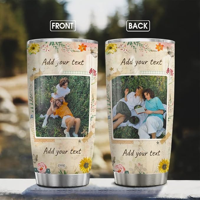 wowcugi Personalized Photo Tumbler Custom Picture Photos Stainless Steel Insulated Tumblers Coffee Mug 20oz 30oz For Women Girls Birthday Christmas Friendship Cup Gifts For Bestie Best Friend Sister - Bloomnest