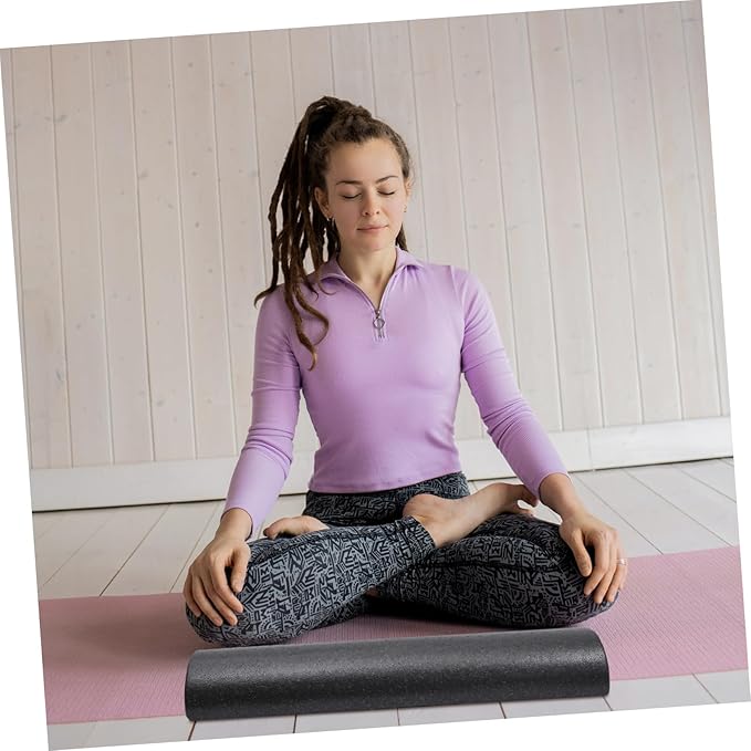High-Density Half-Round Yoga Roller Black Fitness Roller for Muscle Relief Circulation Boost Elastic Foam Massage Tool for Stretching and Physical Therapy - Bloomnest