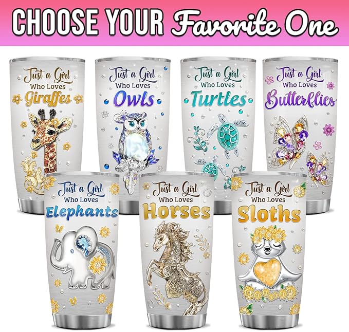 winorax Sea Turtle Tumbler Personalized Just A Girl Who Loves Turtles Jewelry Drawing Style Tumblers 20oz 30oz Stainless Steel Insulated Coffee Travel Mug Cup With Lid Birthday Christmas Custom Gifts - Bloomnest