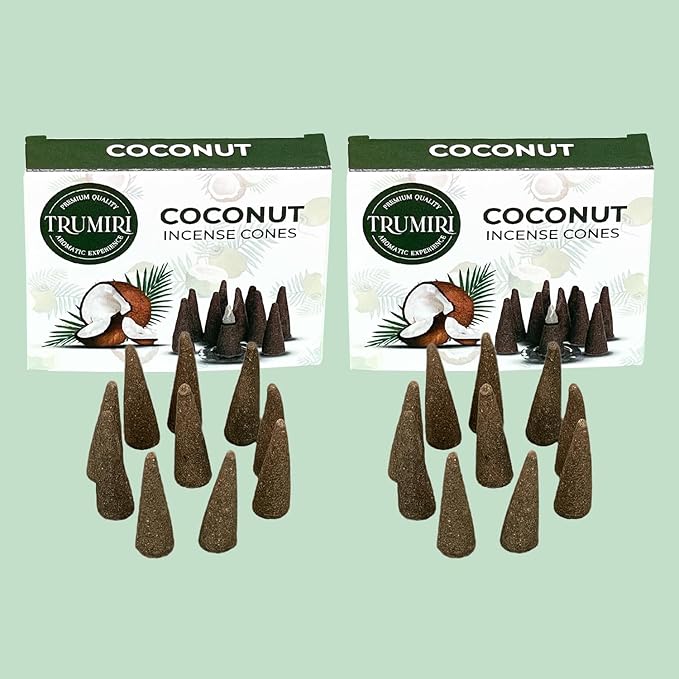 Coconut Incense - Total 20 Cones - Dual Pack of 10 - Scented TRUMIRI
