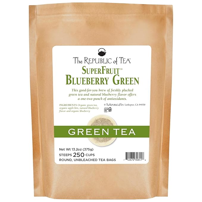 The Republic Of Tea Blueberry Green Superfruit Tea, 250 Tea Bag Bulk - Bloomnest