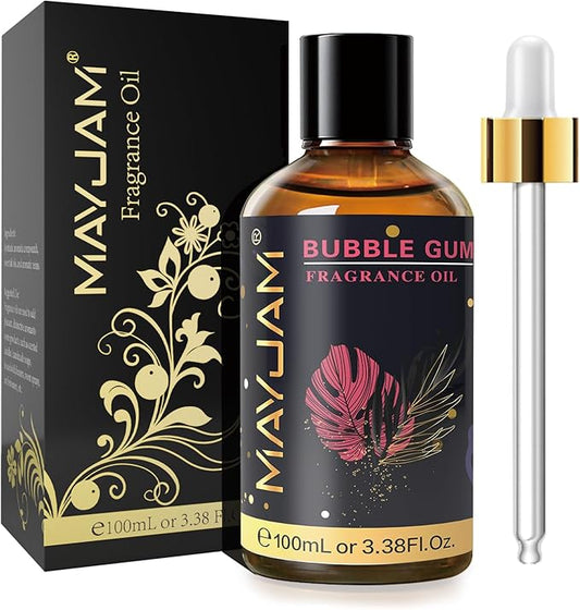 MAYJAM 100ML/3.38FL.OZ Bubble Gum Fragrance Oils with Glass Dropper, Essential Oils for Diffusers for Home, Long Lasting Scented Oils for Diffusers Soap Candle Making - Bloomnest