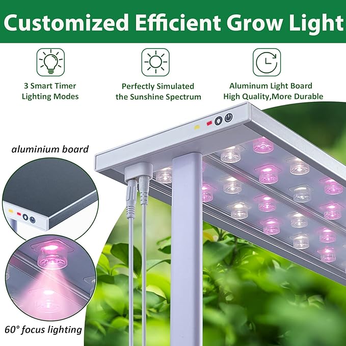 Large Hydroponics Growing System kit with Trellis,Smart Indoor Hydroponic Gardening System with LED Grow Light, Indoor Hydroponic Grow Kit for Tomato,Pepper,Cucumbers(7L,Pump) - Bloomnest