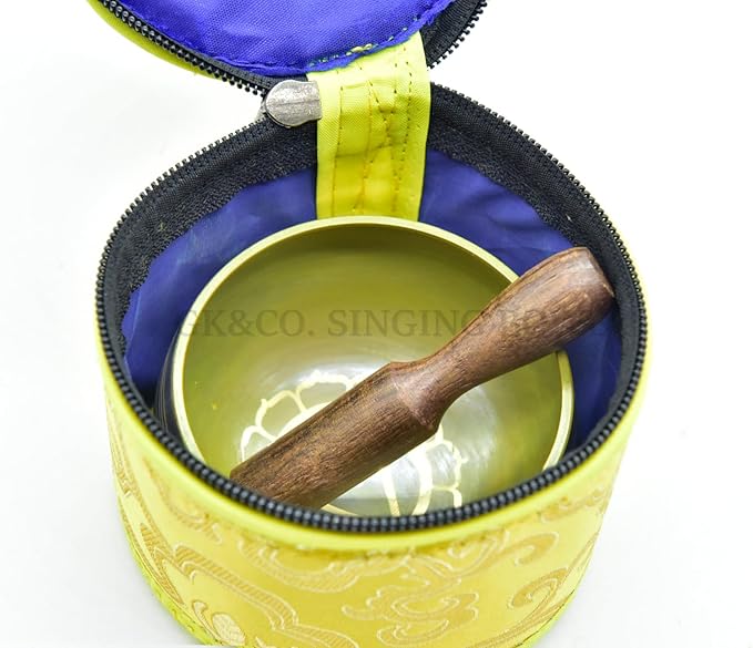 GK&CO. 3 Inch Yellow Color Chakra Tibetan singing bowls set, choose your favorite chakra bowl, improve your chakra meditation practice (Solar Plexus) - Bloomnest