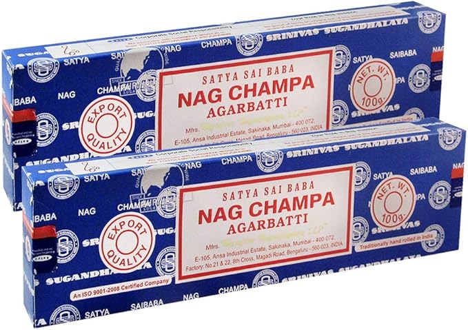 TRUMIRI Incense Stick Holder Bundle with Satya Sai Baba Nagchampa 100g Incense Sticks - Pack of 2 (Approx 200 Sticks) - Bloomnest