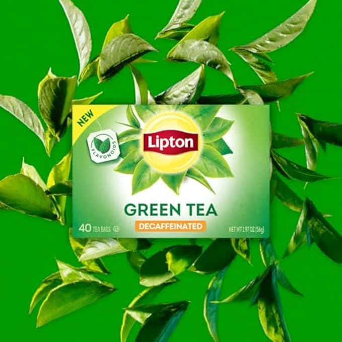 Lipton Decaf Green Tea Bags, Unsweetened Iced or Hot Tea Bags, 240 Total Tea Bags (40ct - Pack of 6) - Bloomnest