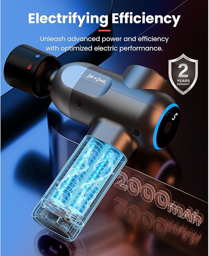 BOB AND BRAD C2 Pro Massage Gun with Heat and Cold Therapy, Mini Massager Gun Deep Tissue, Heated Professional Electric Back Massager for Athletes, Handheld Massager - Bloomnest