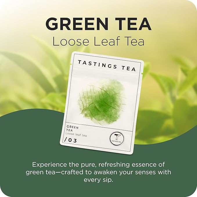 Tastings Tea Green Tea - 2.75 oz Loose Leaf | Enhanced Focus & Mental Clarity | Practice Mindfulness - Bloomnest