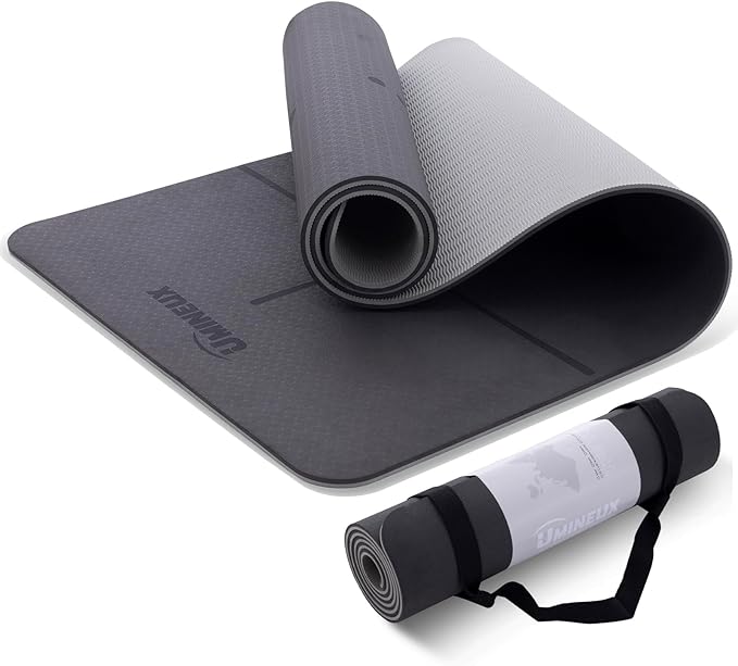 UMINEUX Yoga Mat Extra Thick 1/3'' & 2/5" Non Slip Yoga Mats for Women Eco Friendly TPE Fitness Exercise Mat with Carrying Sling & Storage Bag - Bloomnest
