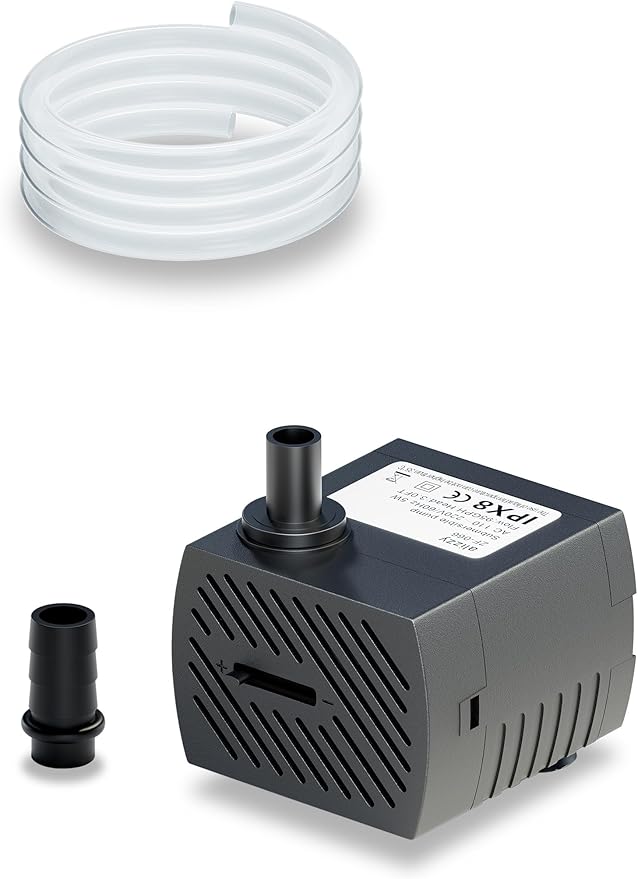 alizzy 100GPH Small Submersible Water Pump(360L/H, 5w), Ultra Quiet Water Fountain Pump with 3ft. High Lift and 6ft. power cord for Aquarium, Fish Tank, Water Feature, Pet Fountain and Hydroponics - Bloomnest
