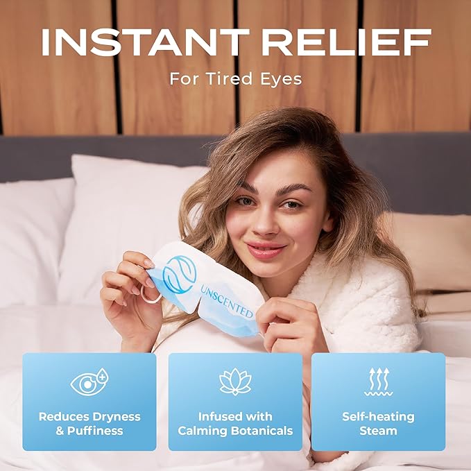 Body Restore Heated Eye Mask for Dry Eyes 5 Pack – Self Heating Warm Compress, Valentines Day Gifts for Her and Him, Birthday Gifts for Women and Men, Stye Eye Treatment, Relaxation – Unscented - Bloomnest