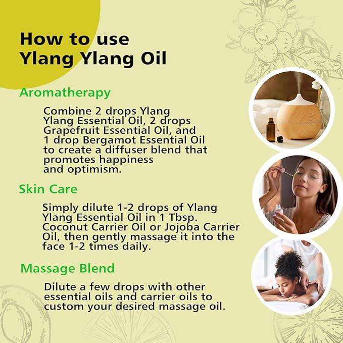 Ylang Ylang Essential Oil 1 Oz – 100% Pure & Natural Ylang Ylang Oil for Skin, Aromatherapy, Massage & Relaxation – 30ml - Bloomnest