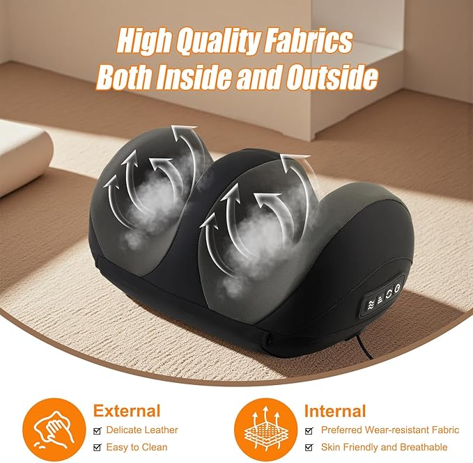 Foot Massager with Heat, Shiatsu Kneading Foot and Calf Electric Massager Machine with Roller, Massage Feet/Arm/Calf/Ankle for Relax, Plantar Fasciitis, Pain Relief, Gifts for Women & Men, Black - Bloomnest