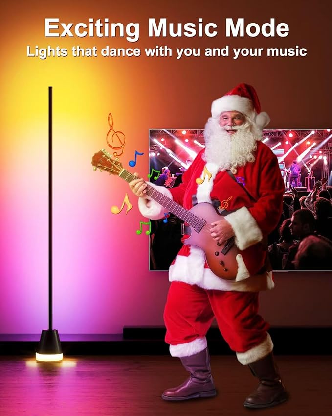 Keepsmile Smart RGB LED Corner Floor Lamp,172 LEDs Bright Standing Lamps for Living Room with APP and Remote,Modern Floor Lamp with Music Sync and 16 Million Colors, Ambient Lighting for Bedroom - Bloomnest