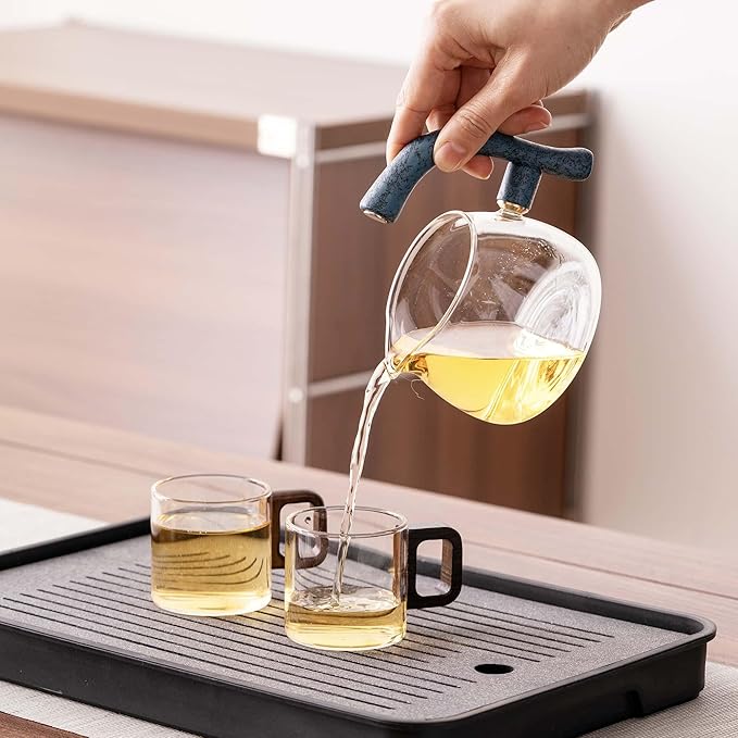 Glass Teapot Set with Infuser Semi Automatic Tea Set Magic Teapot (Dolphins) - Bloomnest