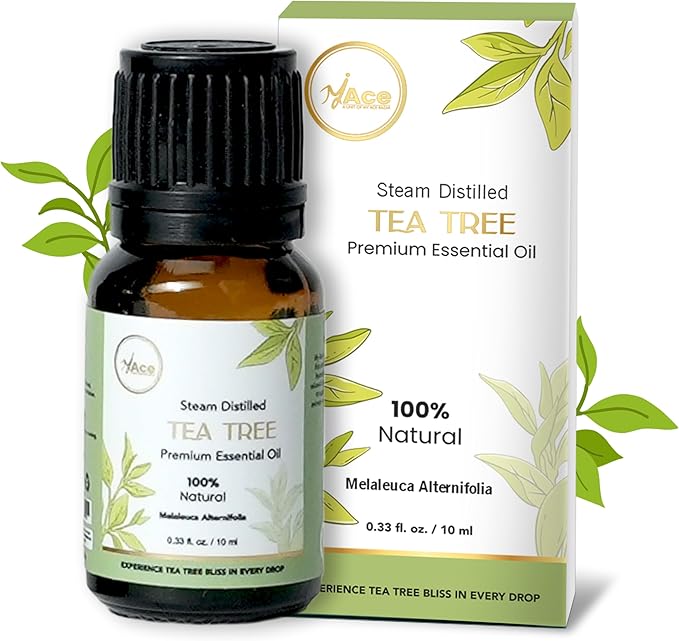 My Ace Tea Tree Essential Oil – 100% Pure & Natural, Premium Therapeutic Grade Oil for Face, Skin, Hair, Scalp, Diffuser & Aromatherapy – 0.33 fl oz with Dropper MyAce