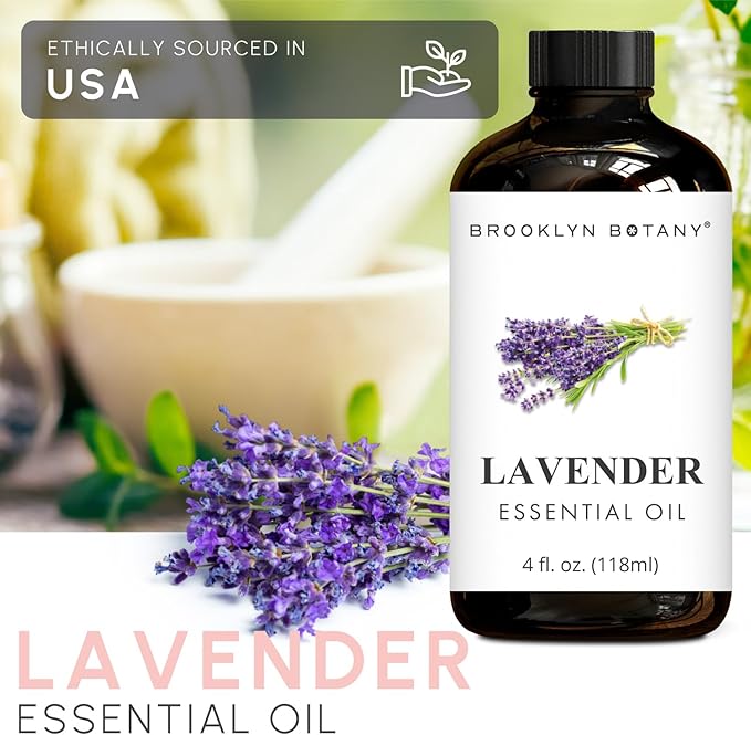 Brooklyn Botany Lavender Essential Oil - Huge 4 Fl Oz - 100% Pure and Natural - Premium Grade with Dropper - for Aromatherapy and Diffuser - Bloomnest