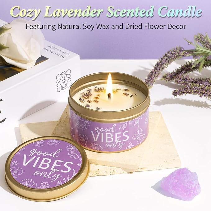 Spa Gifts for Women Bath Gift Set, Lavender Relaxing Spa Gift Baskets Home Bath Set Self Care Kit Care Package Thank You Birthday Valentines Day Gifts for Her Women Mom Friend Sister Teen Girl Wife