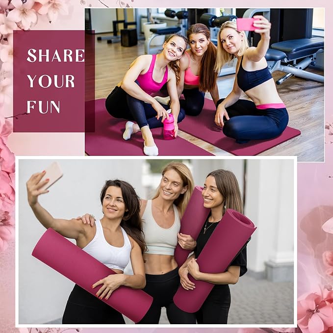 Timgle 6 Pack Yoga Mats Bulk Non Slip Exercise Yoga Mat Thick Anti Slip Tear Resistant Sports Gym for Fitness Stretching Home Workout and Studio - Bloomnest