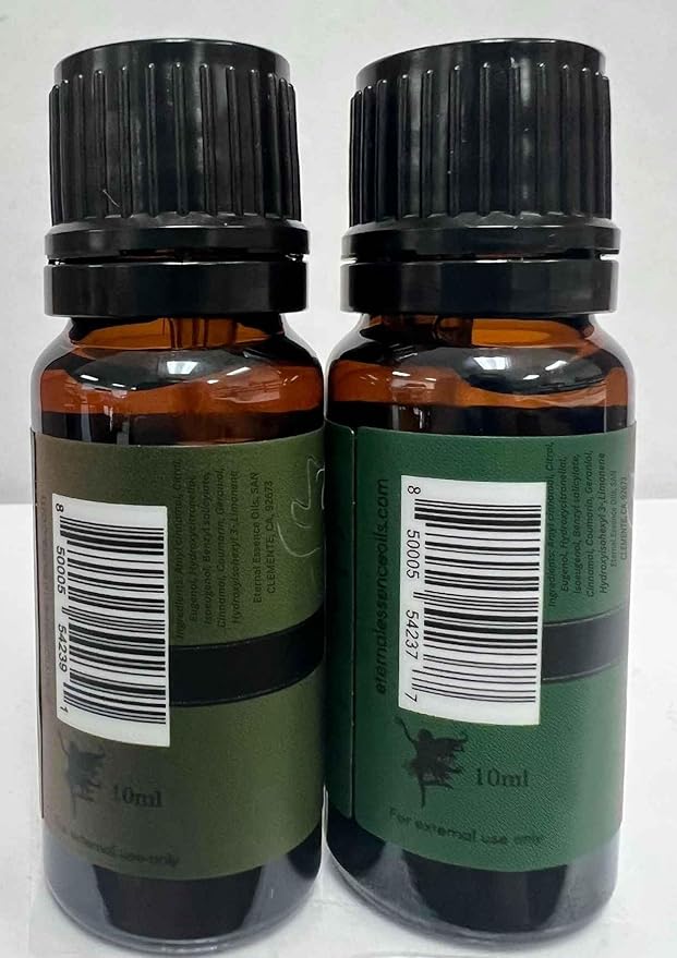 Eternal Essence Oils 2 Pack 10ml Premium Fragrance Oil - Amberwood Moss & Patchouli Saffron - for Candle, Soap Making, Aromatherapy, Diffusers, Home Care, & Humidifiers EternalEssenceOils
