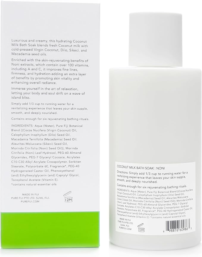 Pure Fiji Coconut Milk Bath Soak, Noni (14oz/415ml)