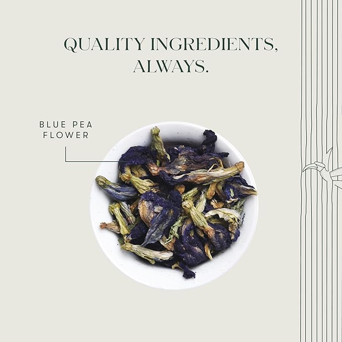 Luxmi Estates Butterfly Pea Flower Organic Blue Pea Flower Tea (50 Tea Bags) Caffeine Free Tea Bags For Relaxing, Calming, and Stress Relief, With Certified Herbal Tea - Bloomnest