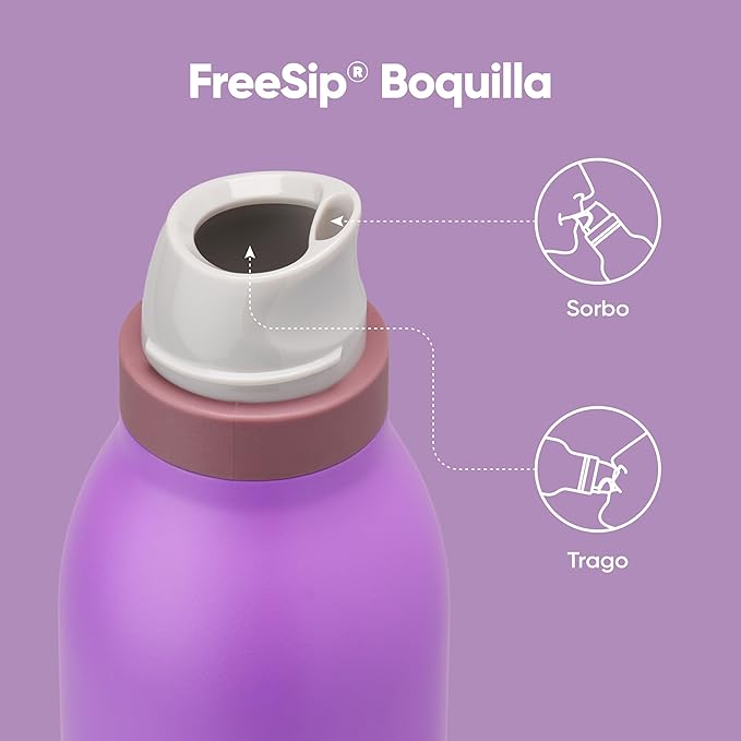 Owala FreeSip Twist Insulated Stainless Steel Water Bottle with Straw for Sports and Travel, BPA-Free, 24-oz, Purple/Purple (California Grapevine) Owala