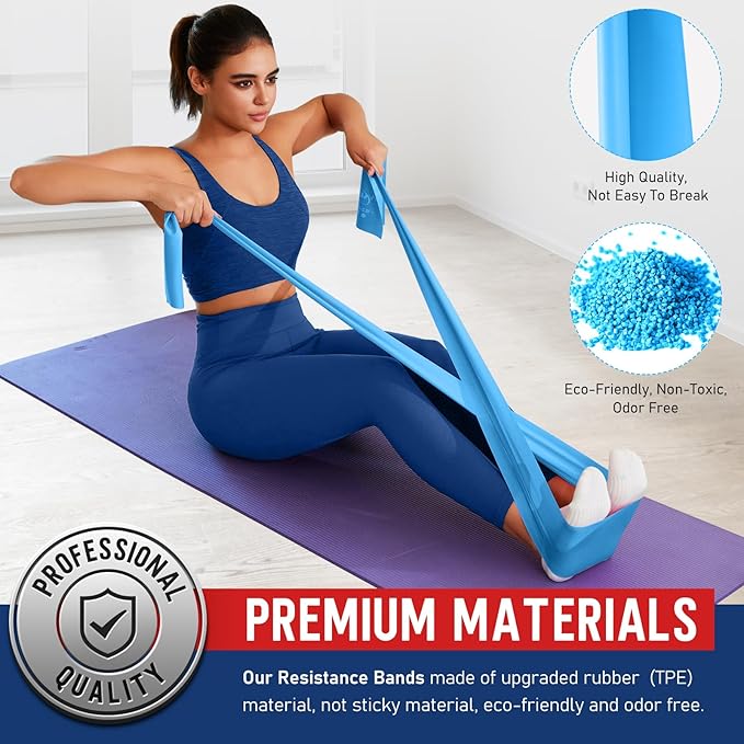 WALITO Resistance Bands for Working Out, Exercise Bands for Women and Men, Workout Bands for Physical Therapy, Stretch, Recovery, Pilates, Rehab, Strength Training and Home Gym - Bloomnest
