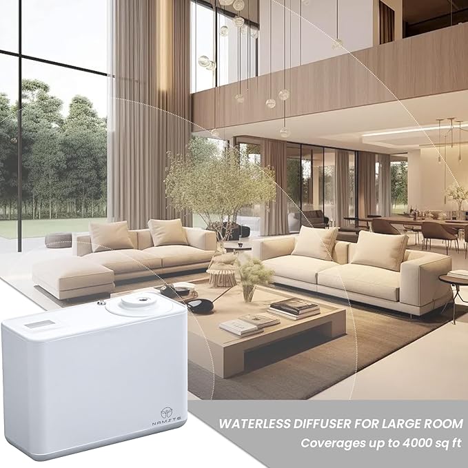 Waterless Diffuser,HVAC Diffuser Scent System,800ml Home Luxury Scents Diffuser,4000 Sq Ft Coverage,WiFi and Bluetooth Control,Cold Air Diffusion Technology for Home,Hotel,Spa,Mall,Office - Bloomnest