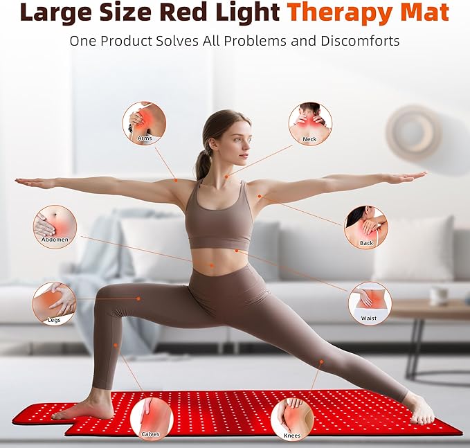 Red Light Therapy Mat for Body 42"x16", 480 LEDs Infrared Light Therapy Pad with Dual Wavelengths 660nm & 850nm for Back Shoulder Abdomen Area, Pulse Modes, Timer & Intensity Control MorespondBestRedLightTherapyMat