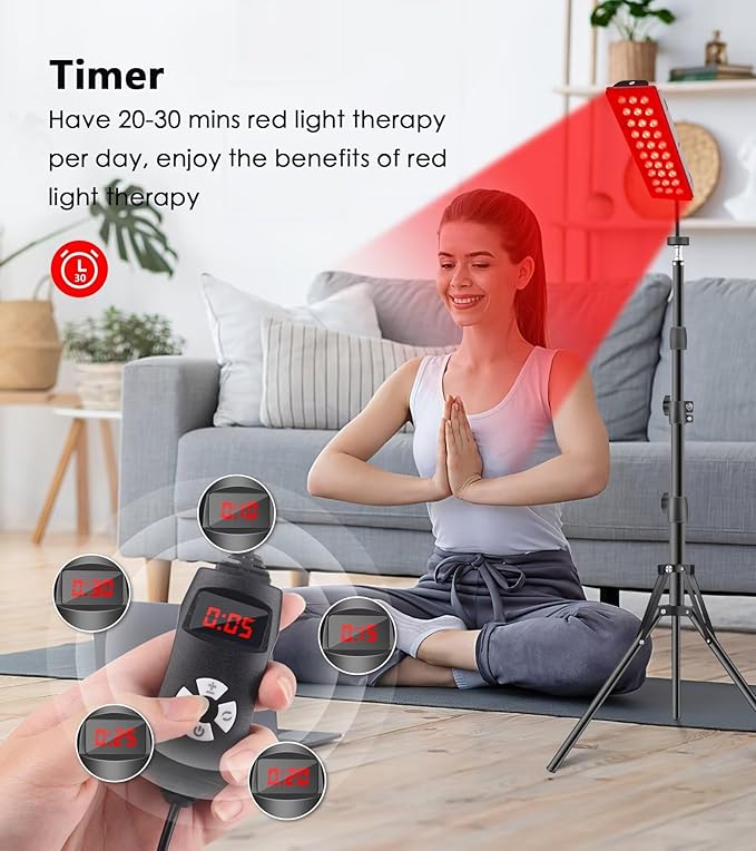 Red Light Therapy Lamp, Infrared Light Therapy with Stand - 660nm Redlight and 850nm Near Infrared Light Device for Body Pain Relief Skin Care Astarexin
