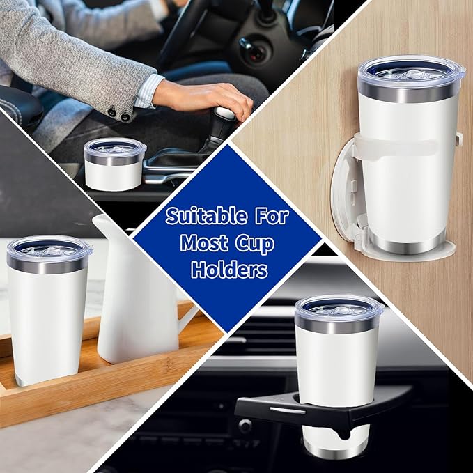 1 Pack 20oz Stainless Steel Tumbler with Lid, Leakproof Double Wall Travel Mug for Hot/Cold Drinks, Home Office Outdoor Party Use, Durable Powder Coated Insulated Cup/White - Bloomnest