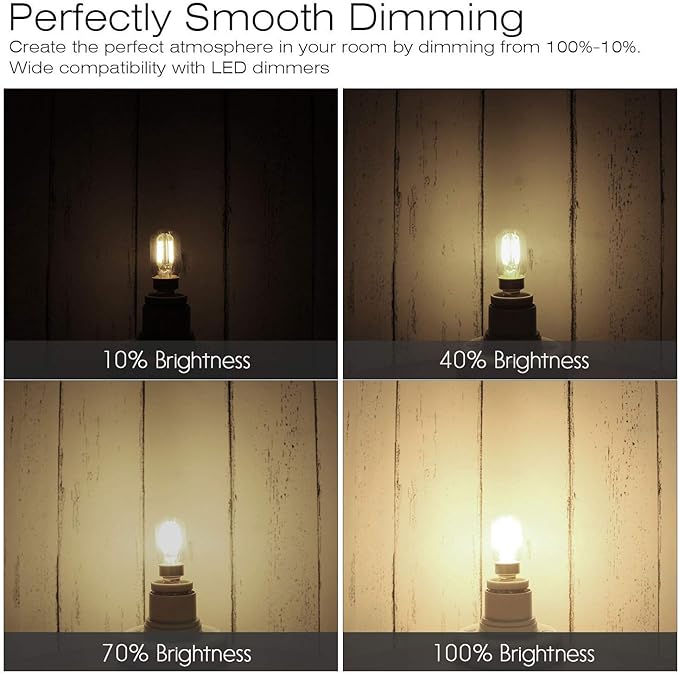 4W E12 LED Filament T20 Night Light Bulb,3000K Warm White LED Salt Lamp Bulbs, 110V Dimmable,Equivalent 40 Watt Light Bulbs E12 Candelabra Base Salt Lamp Light Bulb,Pack of 5 - Bloomnest
