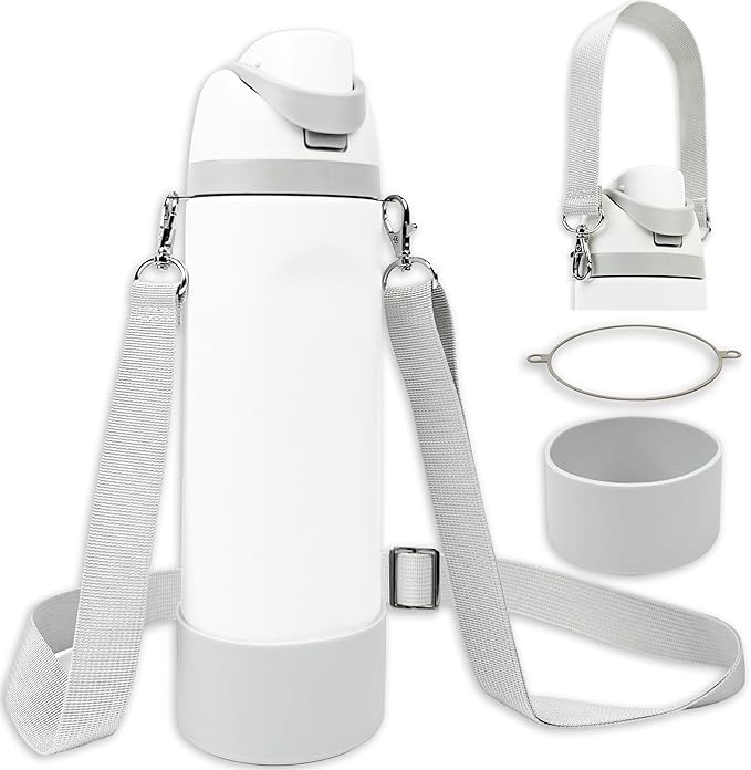 Silicone Boot Set for Owala Water Bottle 24 oz, 32 oz, 40 oz - Includes Non-Slip Sleeve, Shoulder Strap & Handle Strap, Perfect Owala Accessories, Fits Owala Tumbler, Owala FreeSip, Candy Coated SITKOL