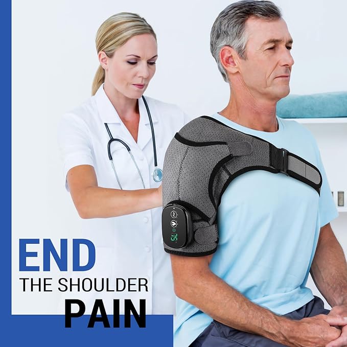 Shoulder Heating Pads for Rotator Cuff Pain, Heated Shoulder Wrap Brace for Men Women - Bloomnest