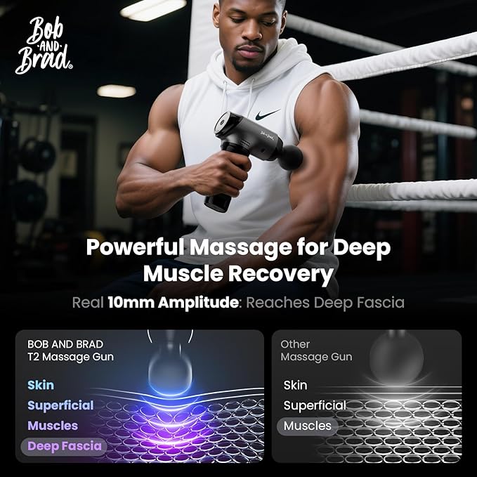 BOB AND BRAD T2 Massage Gun, Deep Tissue Percussion Muscle Massage Gun for Back and Neck, Upgraded 4000 mah Battery, Handheld Electric Back Massager for Athletes Pain Relief - Bloomnest